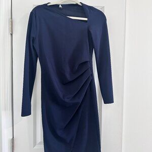 MISSGUIDED Navy Blue Midi Dress: Size US 6